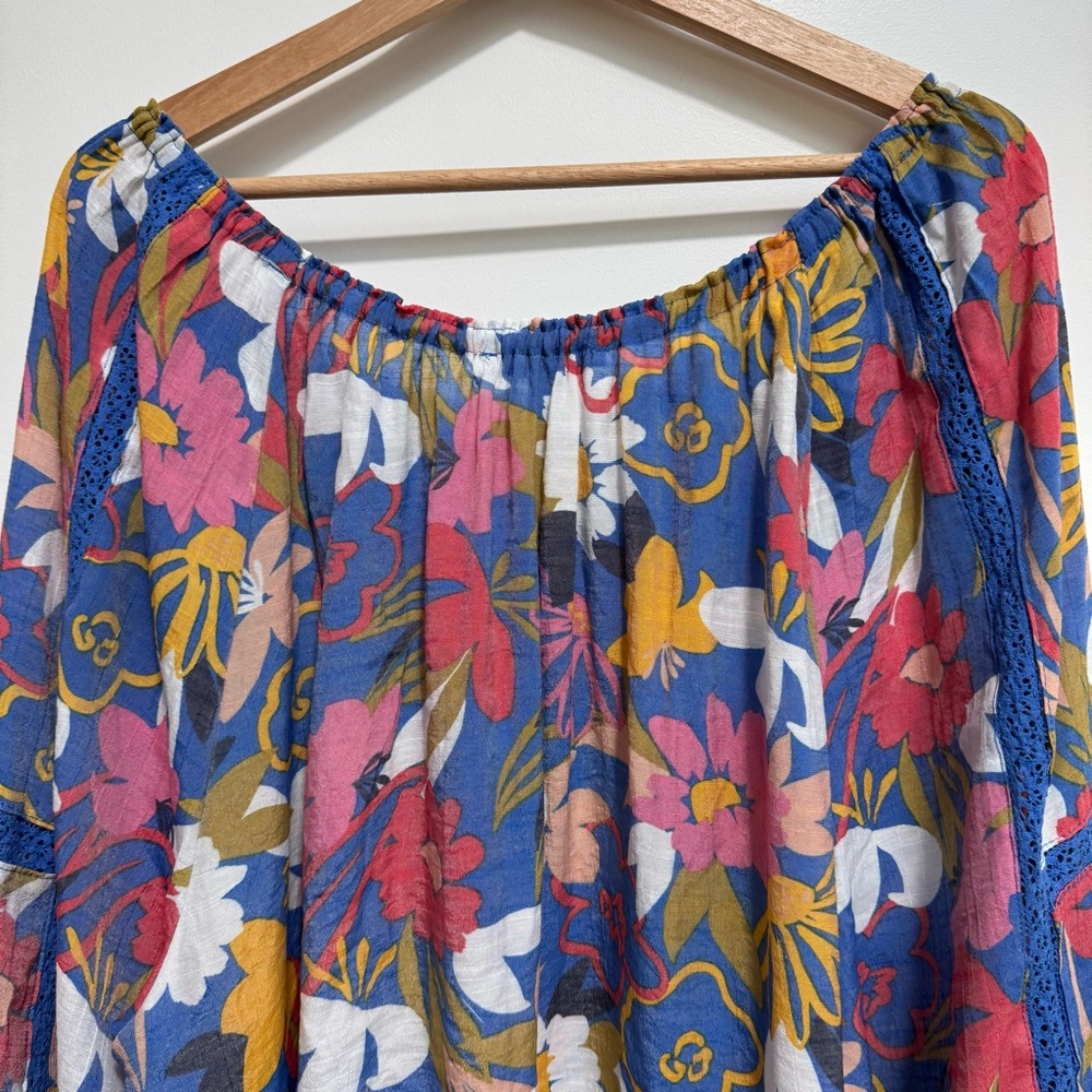 Zac & Rachel Floral Flowy Boho Peasant Top 3X - Picture 9 of 14